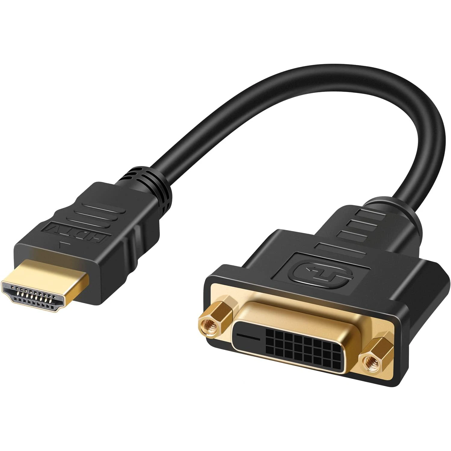 HDMI to DVI Cable Bi-Directional HDMI Male to DVI-I (24+5) Female Adapter 1080P DVI to HDMI Converter Compatible with PS5 Switch