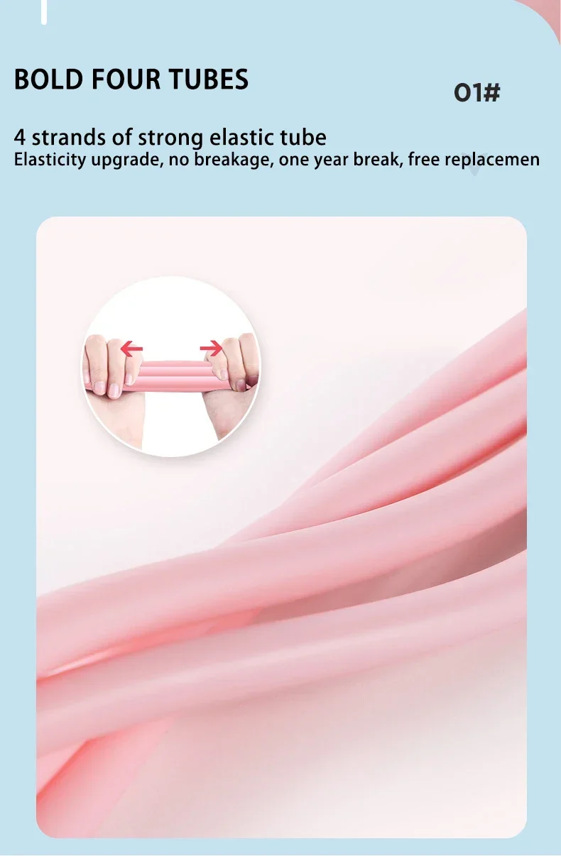 Multifunktionales Vier-Röhren-Pedal-Spannungsgerät Yoga-Elastikband Heimfitness-Ausrüstung Bauchmuskelstärkungs-Spannungsseil – Detail 7