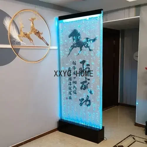 

Smart Water Curtain Wall Flowing Water Subareas Screens Entrance Decoration Background Acrylic Bubble Wall