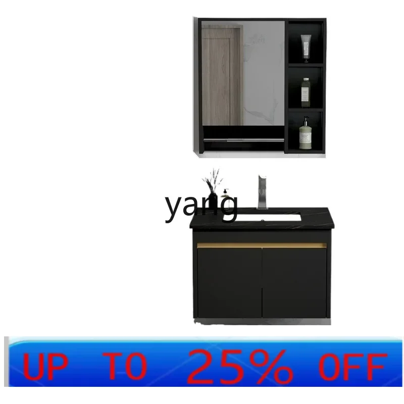 

C X modern simple bathroom cabinet light luxury solid wood bathroom washstand rock slab washbasin