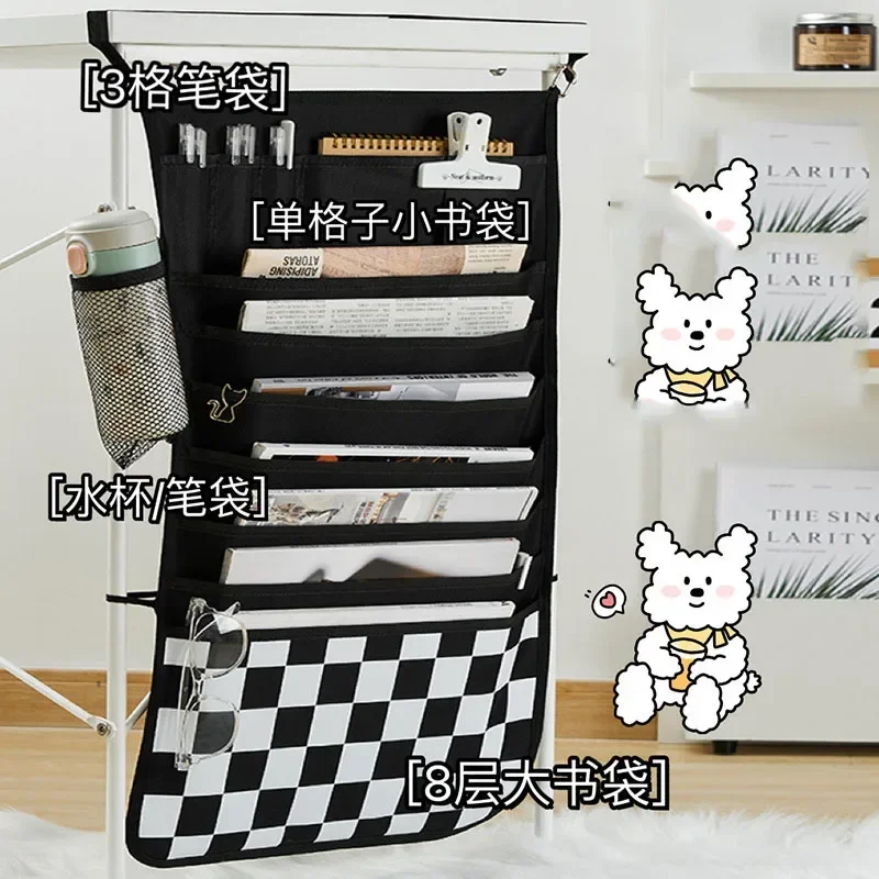 Creative Oxford Cloth Book Storage Bag Multi Pockets Student Desk Hanging Bag Book Organizers Artifact Magazine Holder Pouch