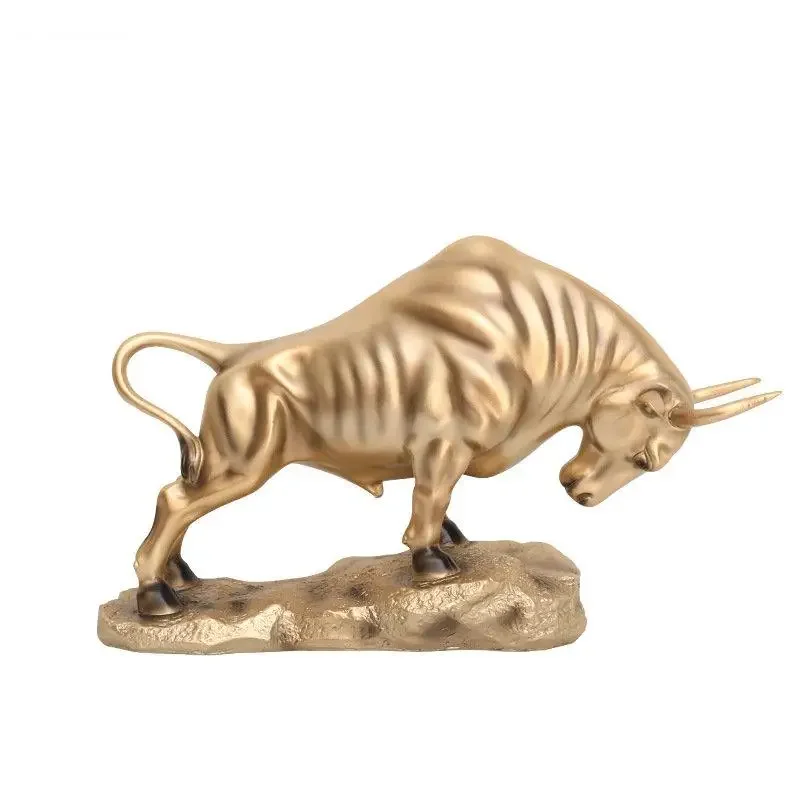 Golden Bullfight Statue Resin Crafts Desk Decoration Bull Sculpture Simulated Aniaml Ornaments Room Aesthetics Furnishings