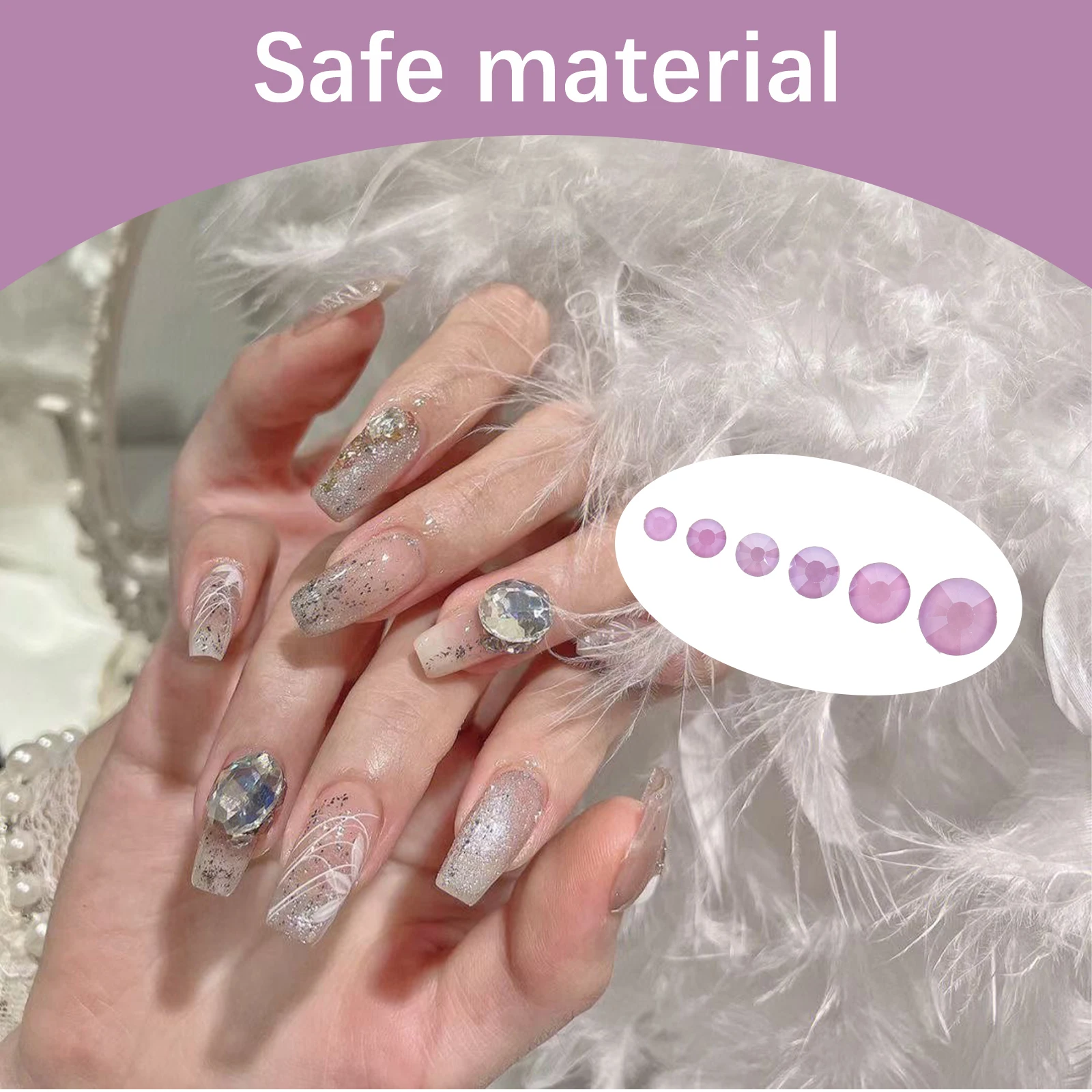 

820pcs Nail Rhinestones Flatback Nail Gems Multi Sizes For Acrylic Nails Creative Diy Jewelry Decorative Craft