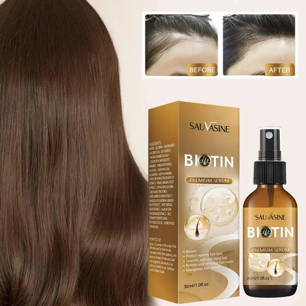 Biotin minyak penumbuh rambut pria wanita, Anti istirahat rambut penguat pelembab dan menutrisi minyak rambut C6N8