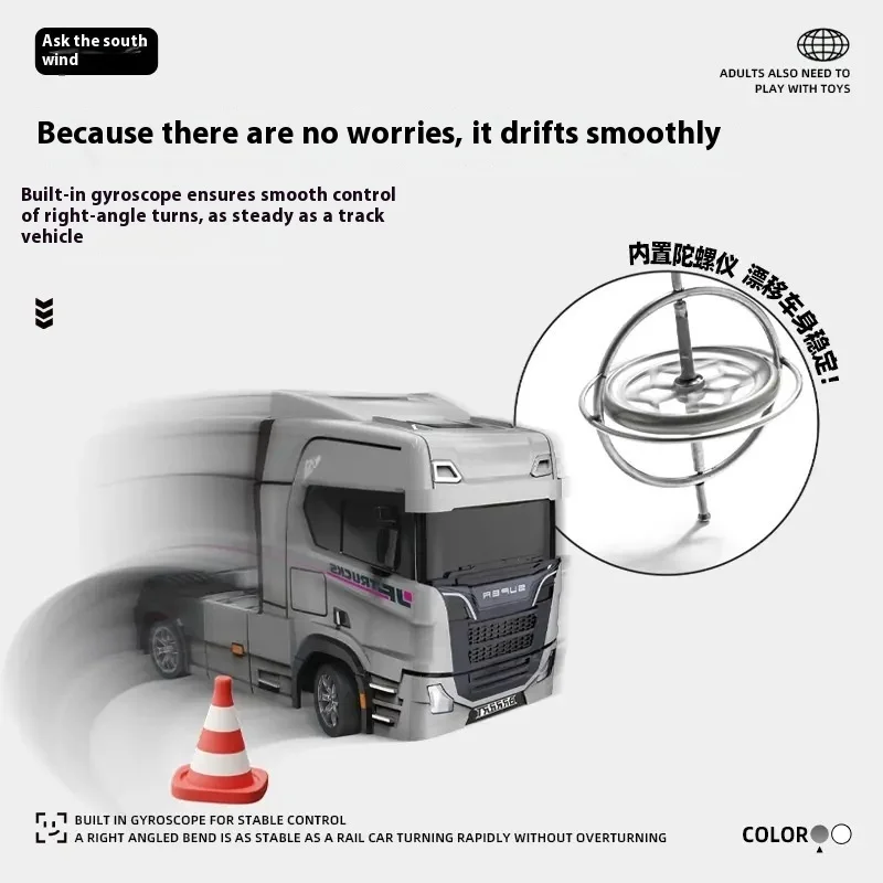 مقياس كامل 1:43 سطح المكتب الصغير الانجراف شاحنة رئيس الجيروسكوب Rc الانجراف سيارة 2.4 جرام محاكاة أضواء السيارة ومحاكاة الإطارات لعب للأطفال