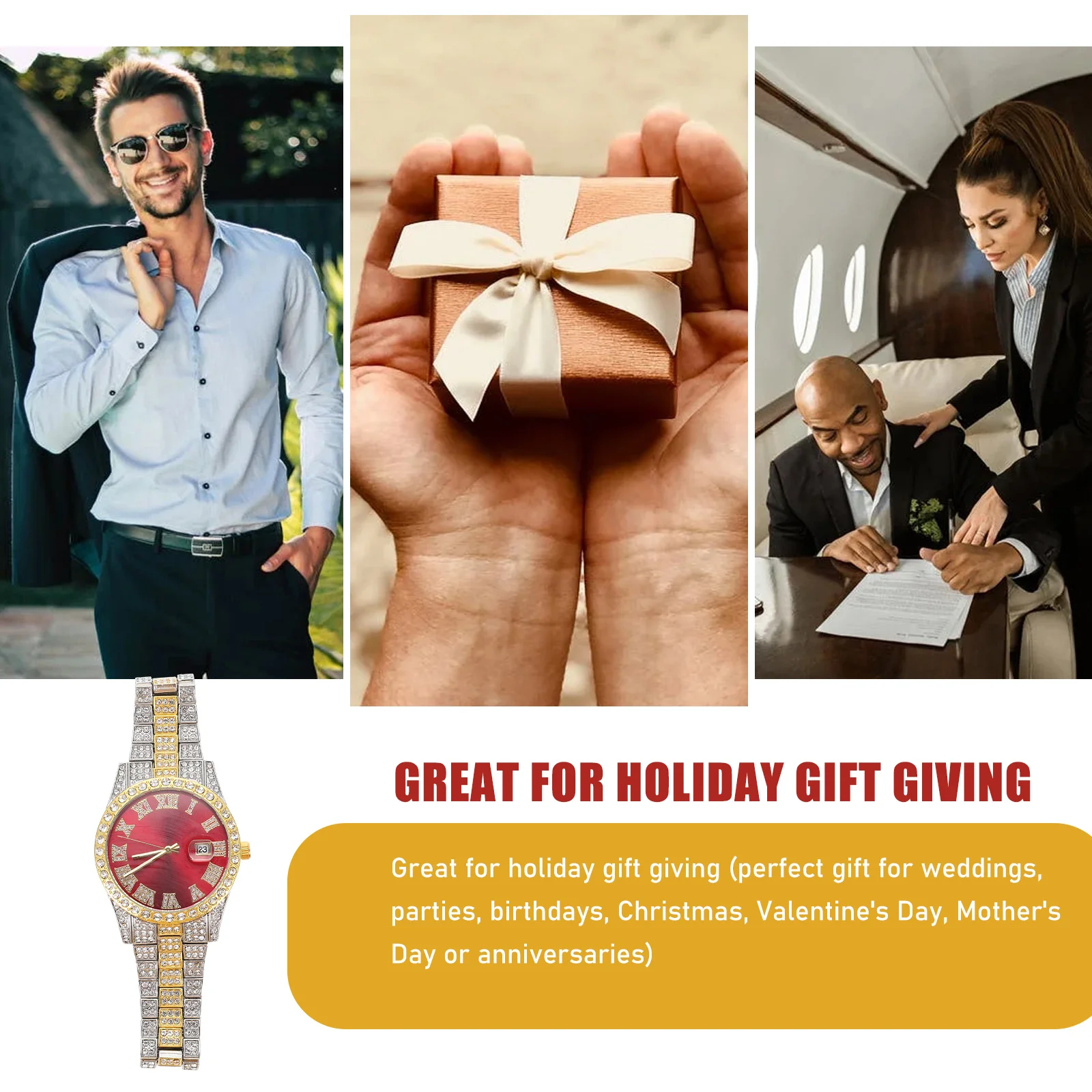 

Stylish Steel Band Quartz For Men High-End Business Gift Glitter Wristwatch Unique Men'S Watch Lightweight