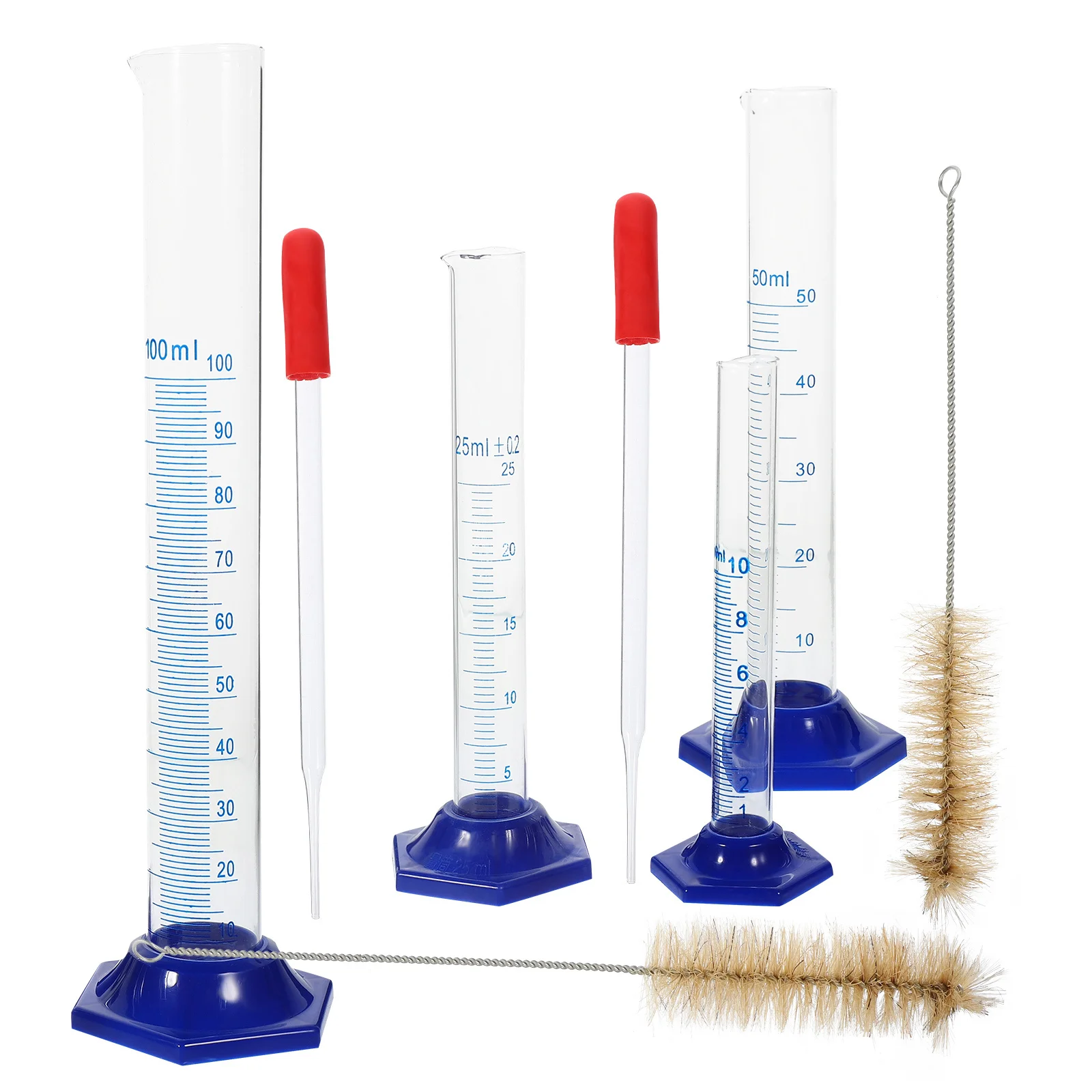 

Lab Cylinder Gratuated Measuring Graduated Brush Glass Container Beakers and Cylinders