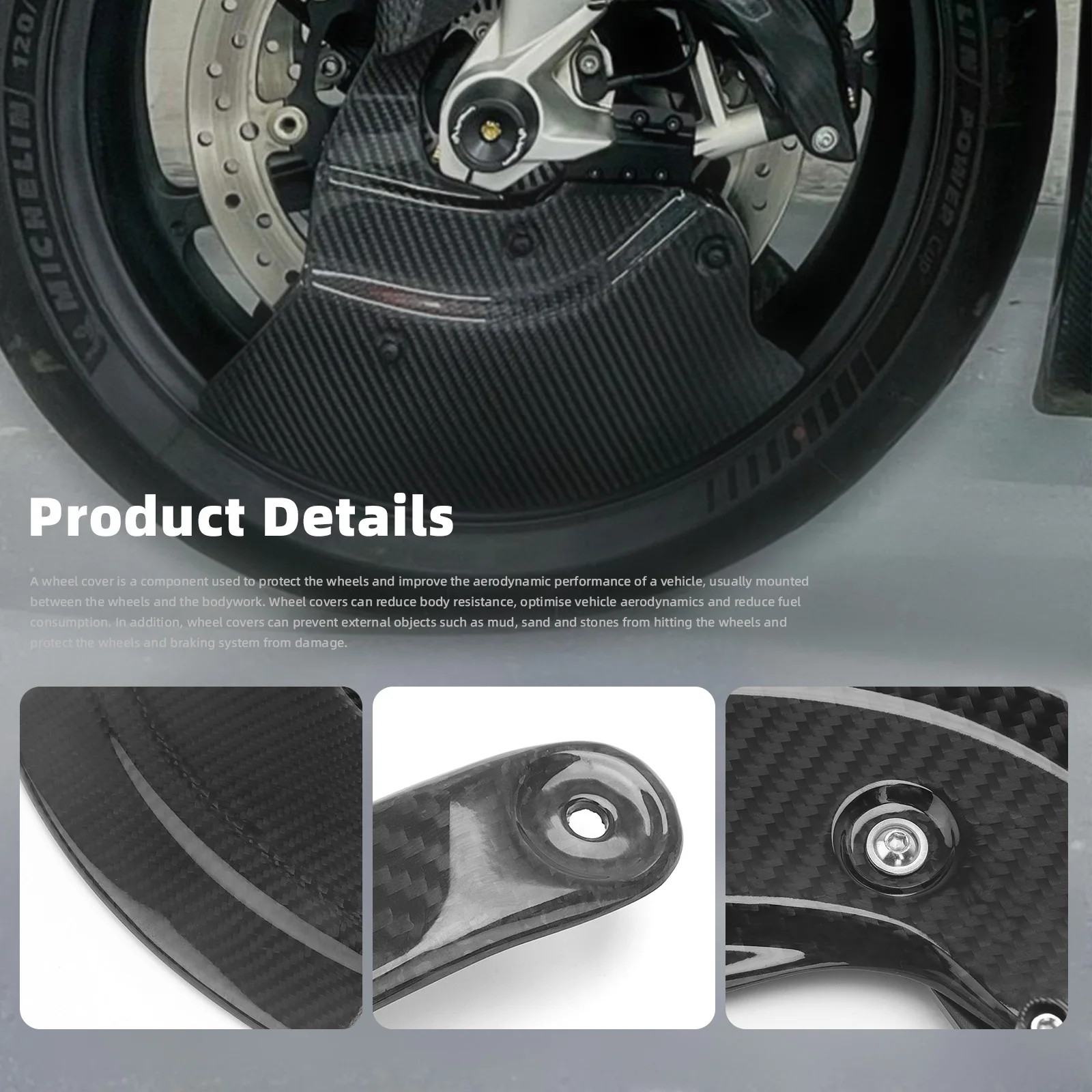 Carbon Fiber Material For BMW S1000R S1000RR M1000R M1000RR S1000XR 2019-2024 Front Fender Wheel Cover Motorcycle Accessories view 3