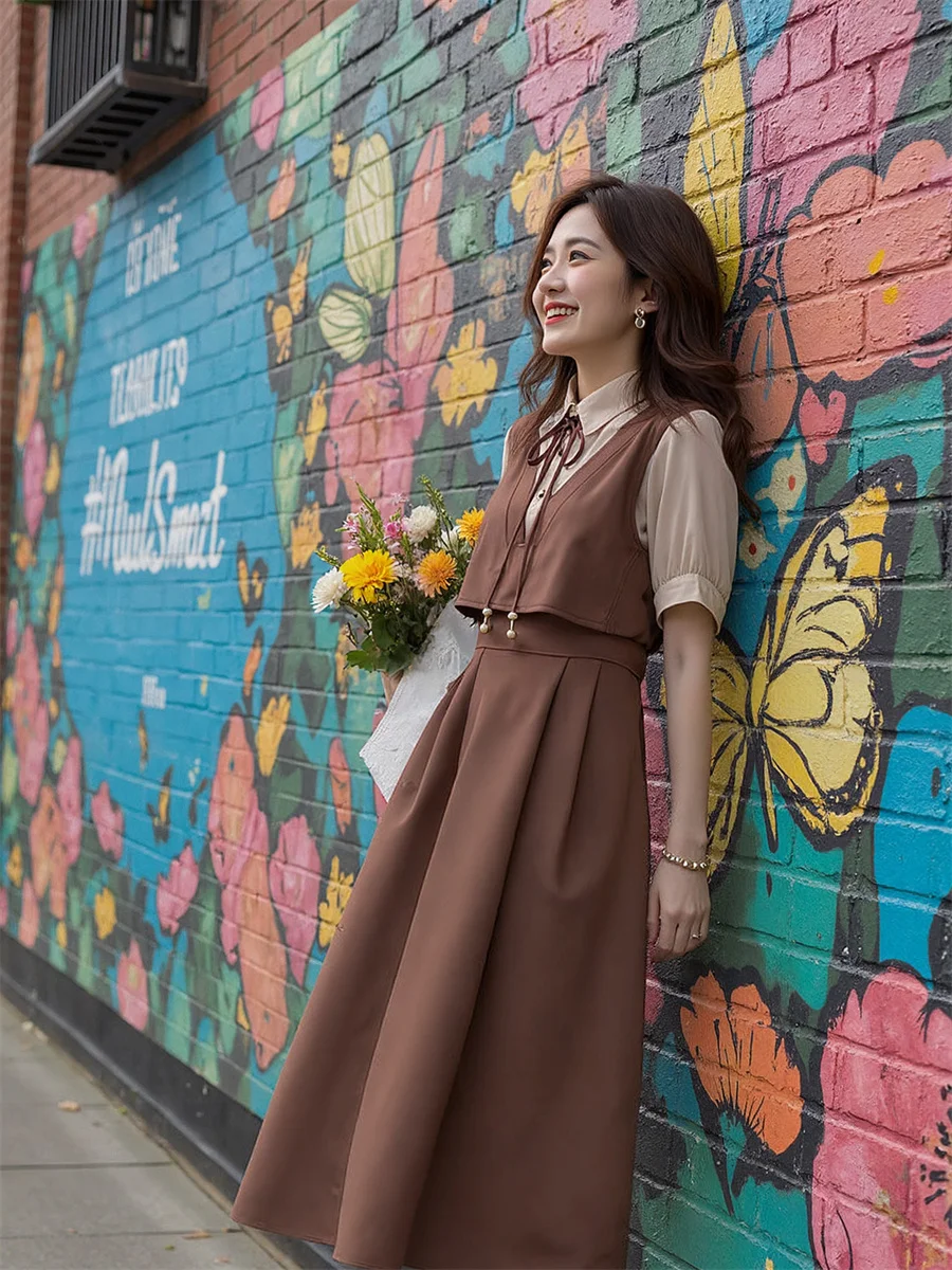 Vestidos casuais femininos linha a senhora do escritório cáqui envolto drapeado em cascata em camadas baggy oversized slouchy fácil solto-ajuste