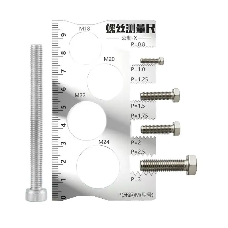 

Thread Gauge Screw Measuring Ruler Space Saving Measuring Gauge Tool for Bit Bolt Nut Screw Craft Industry and Home Use