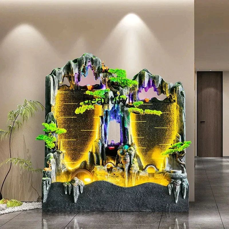 

K18 A16 Artificial Mountain and Fountain Water Curtain Wall Screen Lucky Courtyard Fish Pond Landscape Decoration Floor Ornament