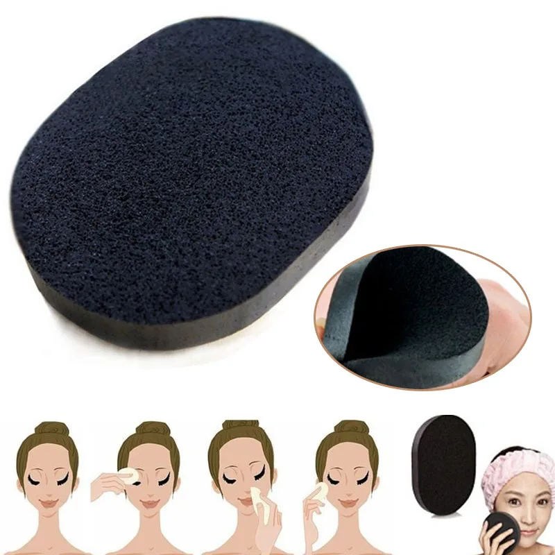 Bamboo Charcoal for Facial Puff Face Deep Cleansing Washing Sponge Makeup Founda 203C