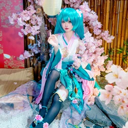 In Stock XS-3XL Mikuu Cosplay Costume Wig Anime Onmyyoji Mikuu Default Unevolved Kimono Dress Halloween Party Outfits for Women