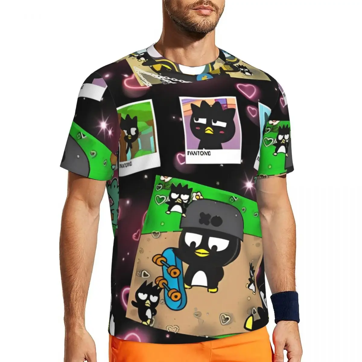 

Badtz Maru Cartoon Sports T-Shirt Summer Y2K Funny T-Shirts Trendy Cool Tshirt For Man Graphic Tops Plus Size