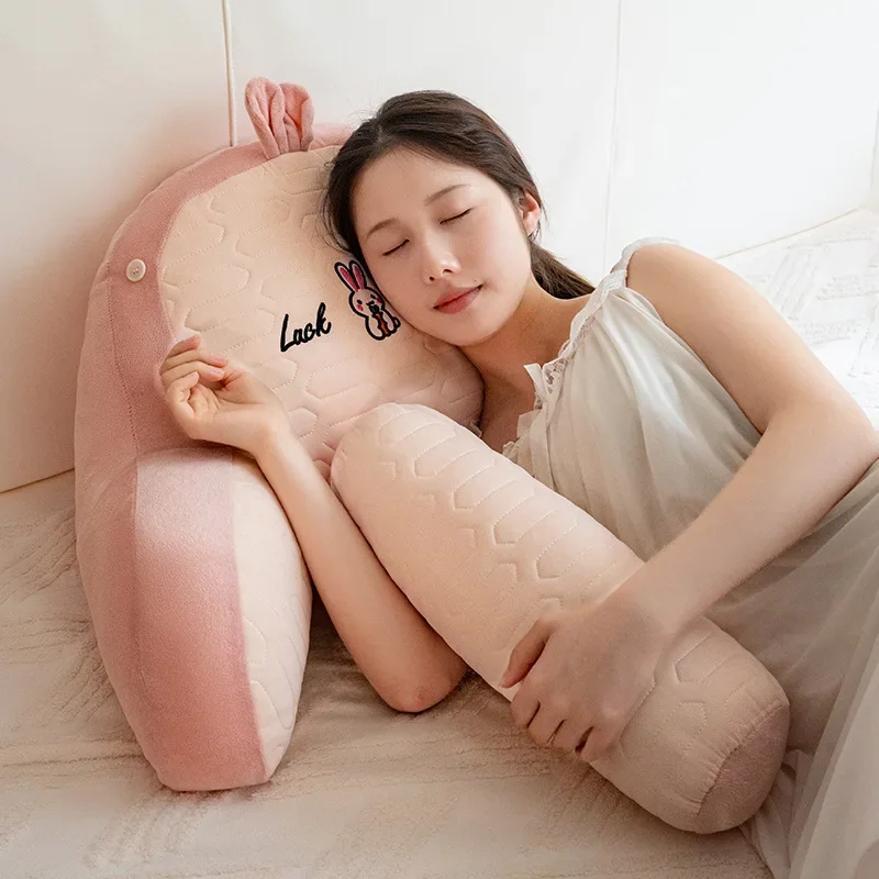 

Дышащая прикроватная подушка из ледяного шелка, летняя охлаждающая подушка, поясная подушка, мягкая сумка, подушка для спины кровати, съемная и моющаяся