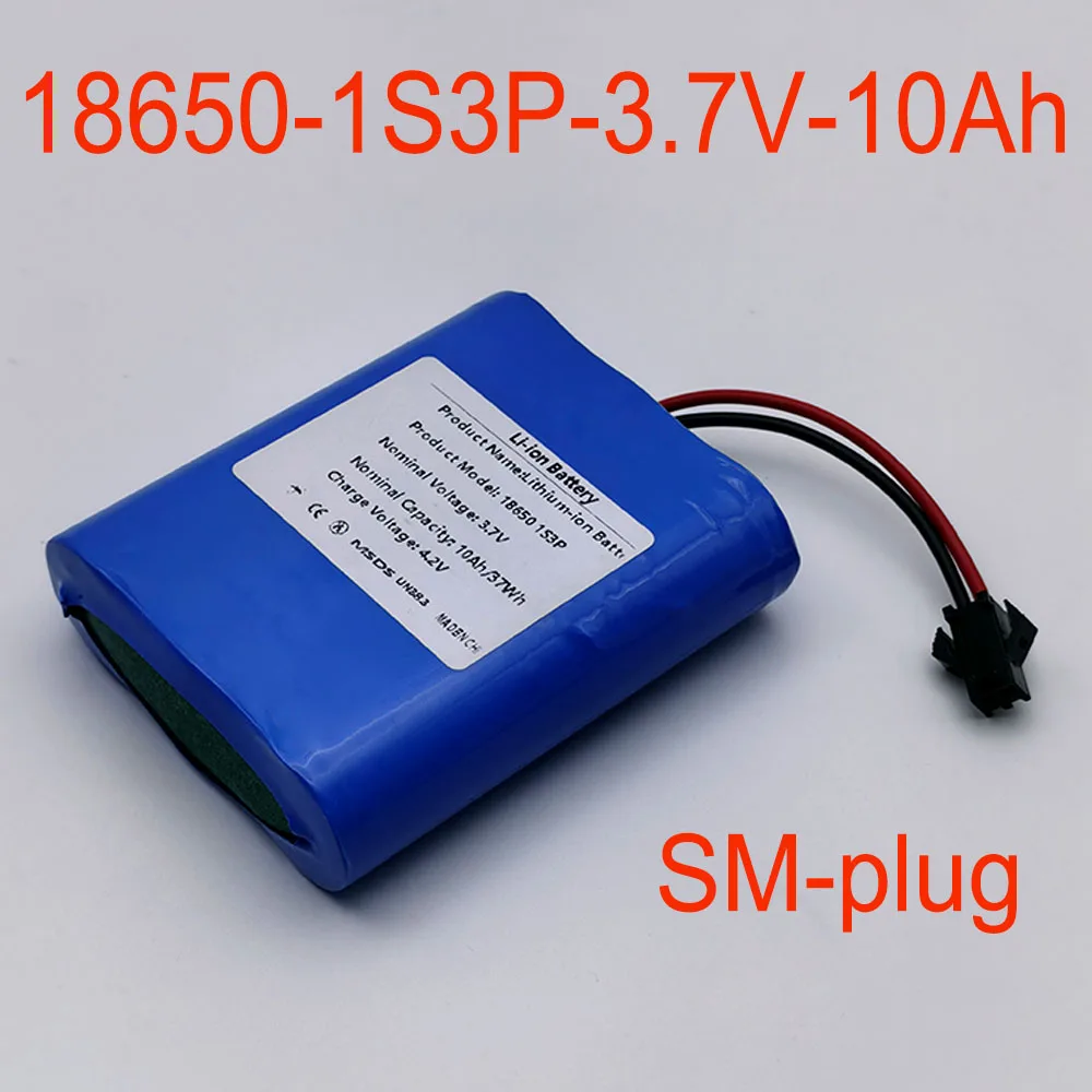 

SM plug 100% Original INR18650 10000mAh/10AH 20A battery 1S3P 3.7V screwdriver battery 18650 battery pack