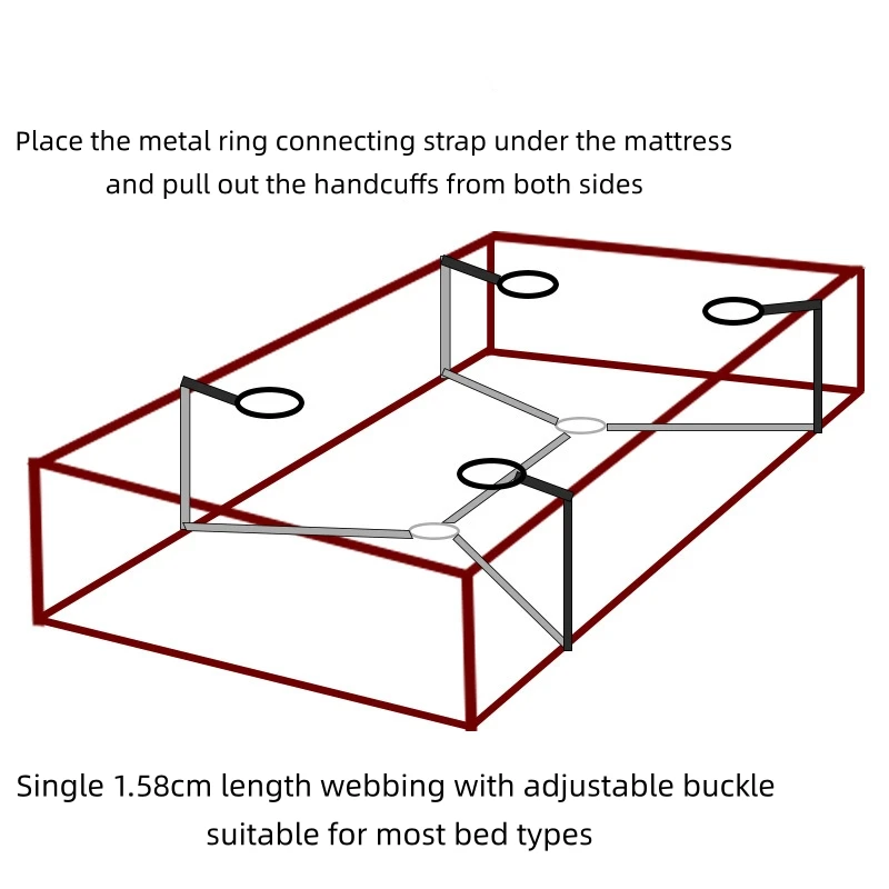 SM 섹스 토이 침대 스트랩 바인딩 수갑 및 발목 수갑, 성인 구속 스트랩, 커플 섹스 훈련 도구