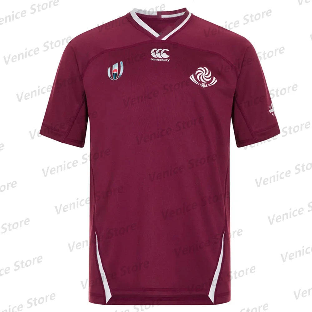 T-shirt For Men New Arrival Rugby 2024 Football GEORGIA RUGBY RWC 2019 VAPODRI HOME PRO JERSEY Oversized Kids/Adults Jersey