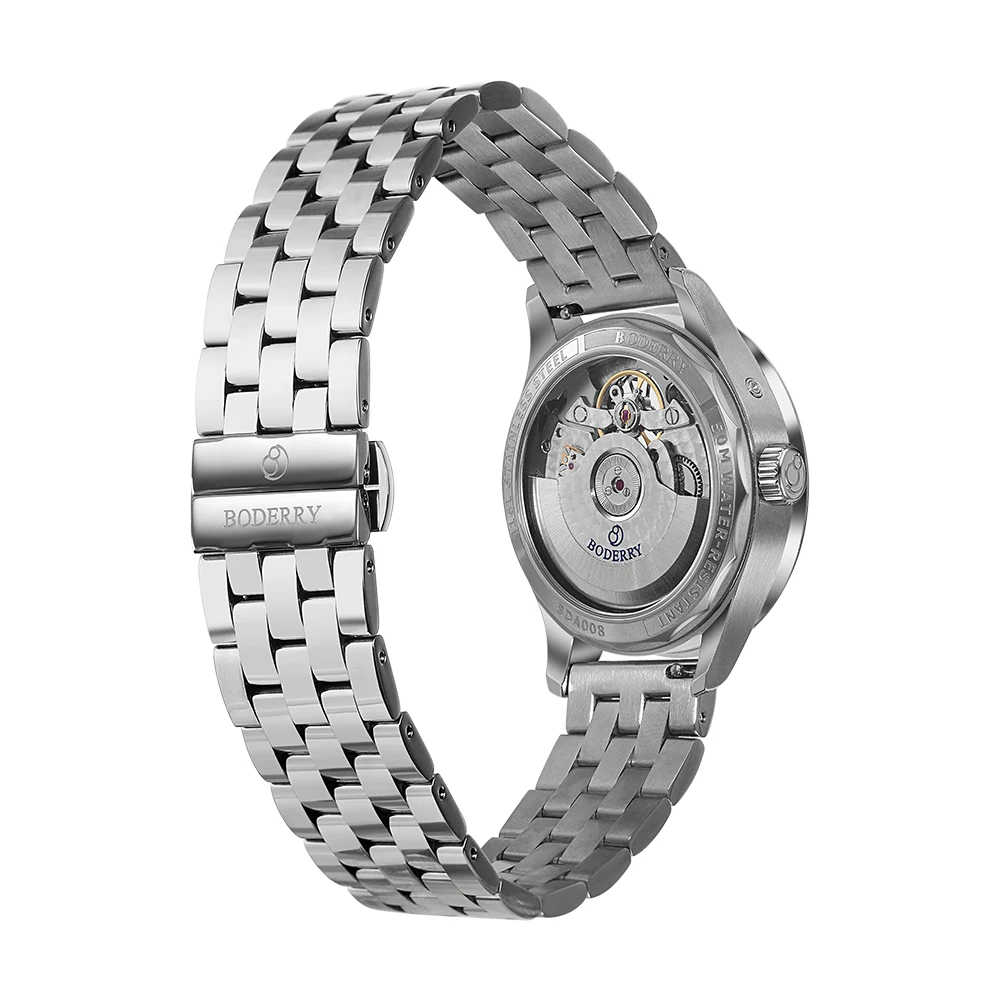 Boderry 5-Link 316L Solid Stainless Steel Band Fits for Checkmate/Elite watch and all watches with 20mm lug width