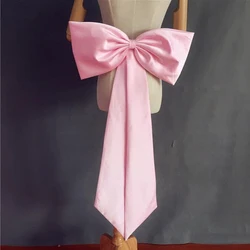 Seperate Pink Satin Bow Party Dress Knots Removeable Prom Dresses Satin Knots With Ribbon Bow Wedding Dress Belt Ribbons Bridal