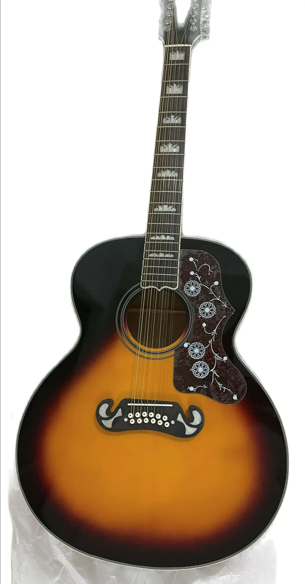 In Stock 12 String Acoustic Electric Guitar Fishma SJ200 Brand NEW J200 Model Sunburst 240430