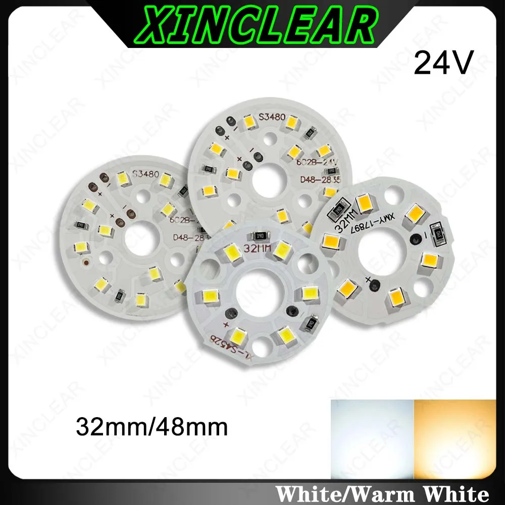 

10PCS 2835 SMD Bulb Lamp Board 1W 3W DC24V White Light Warm White Light Round LED Light Board Aluminum Lamp Plate For LED Bulb