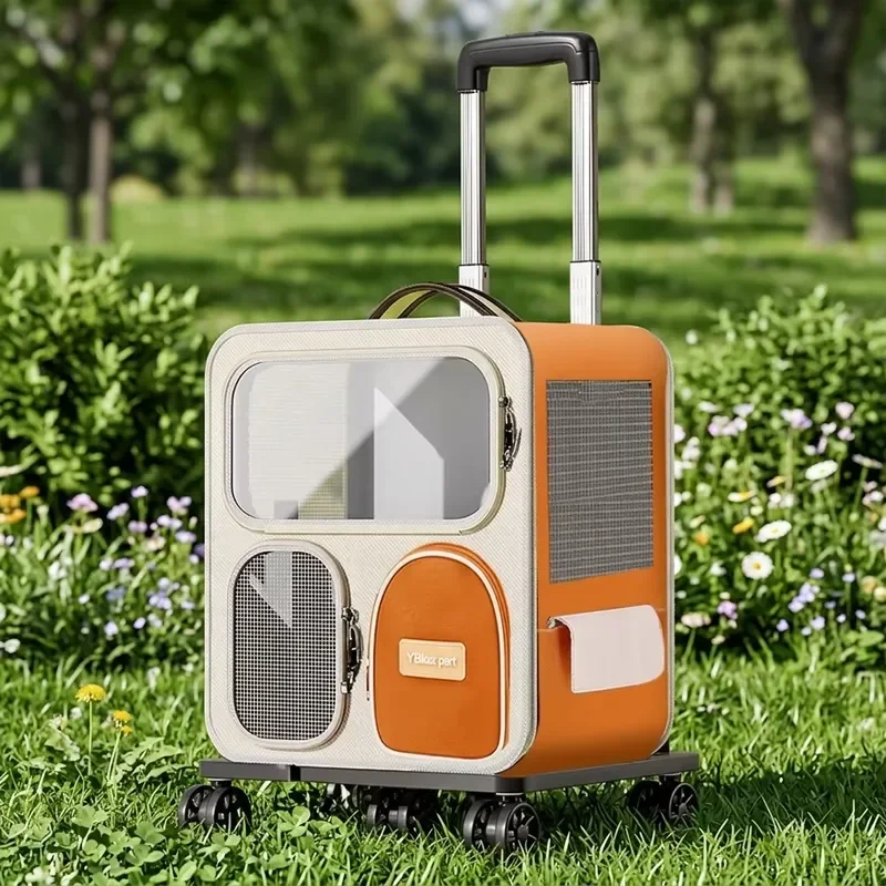 Large Capacity Outdoor Travel Pet Bag Carrier Foldable Portable Pet Trolley Bag