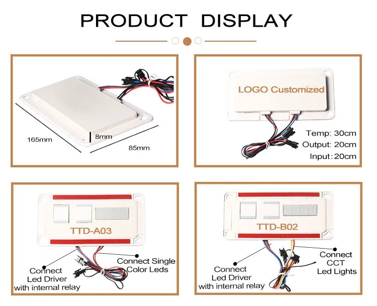 Doppeltouch-Tastensensor Kapazitiver Berührungsschalter 5A Touch-Sensor-Lichtschalter mit Digitaluhr und Temperaturanzeige – Detail 3