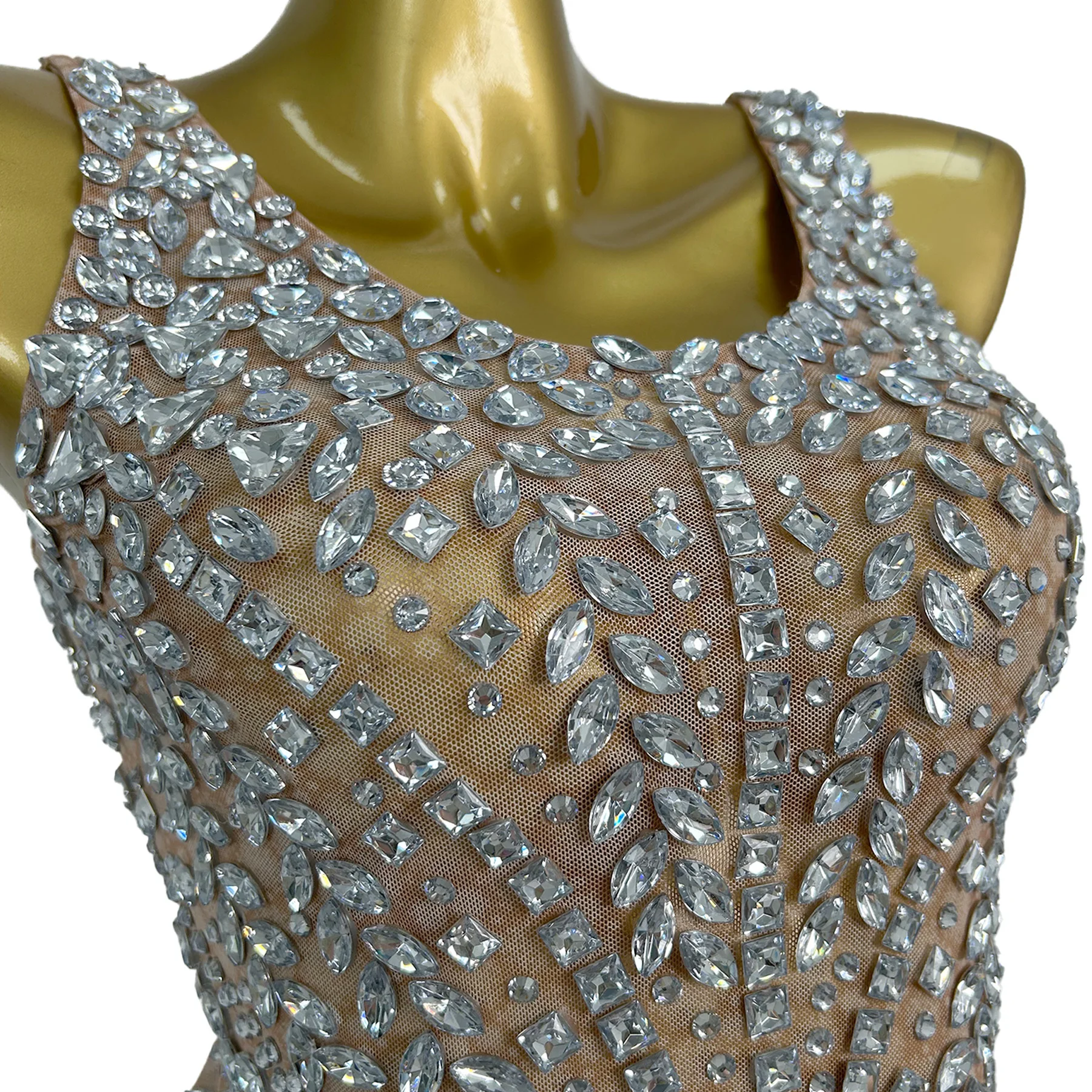 

Sexy Rhinestone Birthday Wedding Maxi Dress Plus Size Women Formal Evening Banquet Long Dress Dinner Gown Female Club Outfit