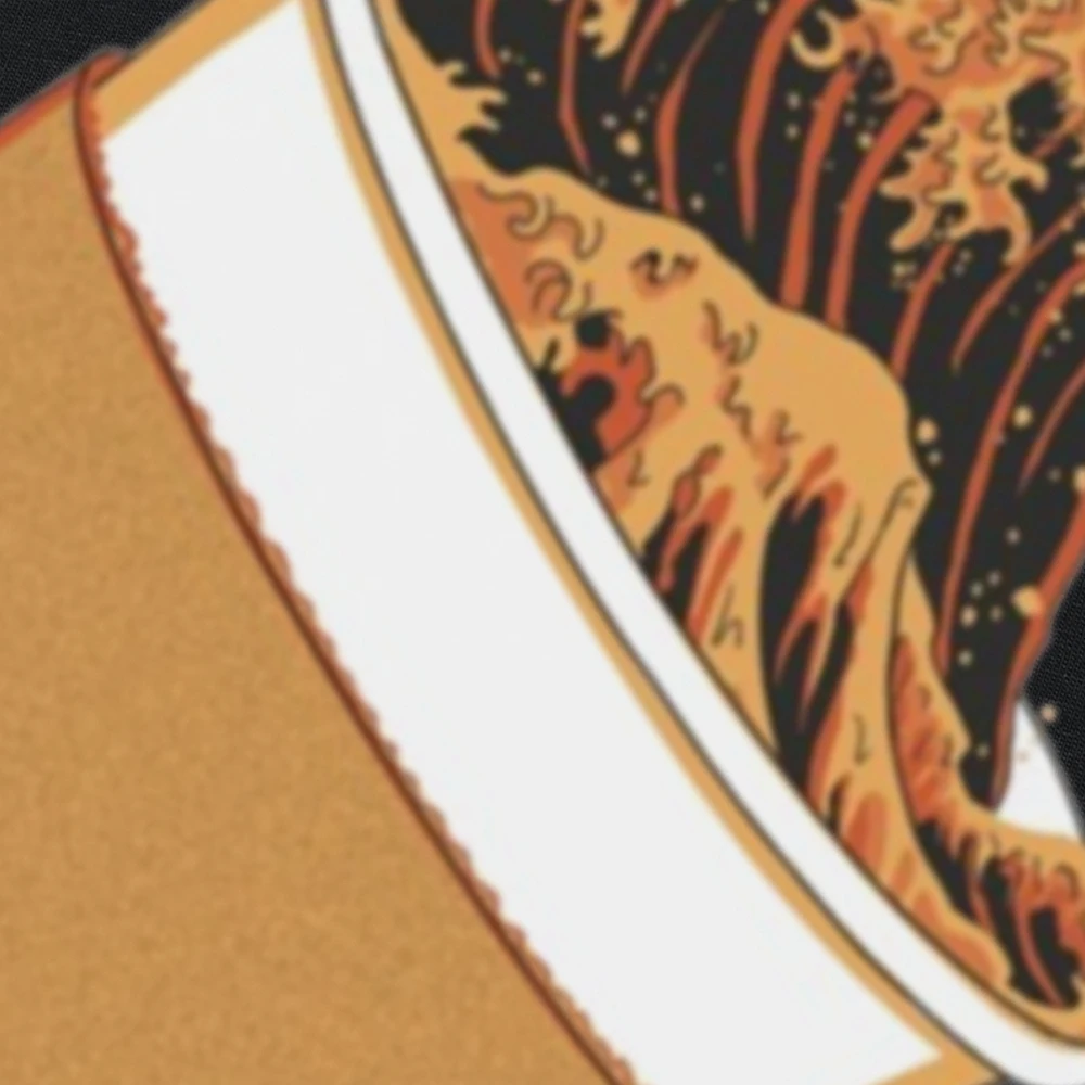 Lustiges T-Shirt mit der Aufschrift „The Great Wave of Coffee Drink Love“ für Herren und Damen, modisches, lässiges T-Shirt aus 100 % Baumwolle, lockeres, übergroßes T-Shirt – Detail 4