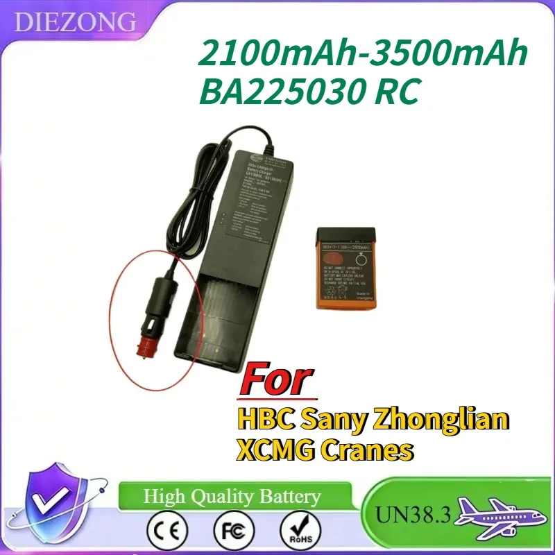 In Stock 2100mAh-3500mAh BA225030 RC For HBC Sany Zhonglian XCMG Cranes Pumps Replacement Accessories + Charger QD109300