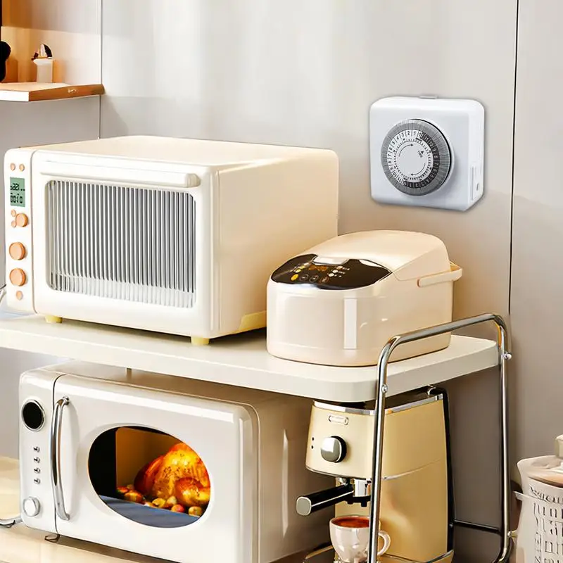 

Подключаемый механический таймер Подключаемый механический таймер на 24 часа для розетки Ежедневный цикл включения/выключения 30-минутные интервальные таймеры Розетка для