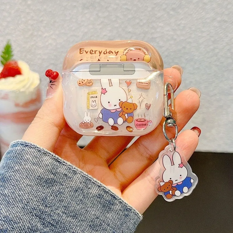 Cartoon Kawaii New  Earphone Shell Headphone Protective Cover Applicable AirPods Anti-fall Practical Ultra Thin Good Looks Miffy