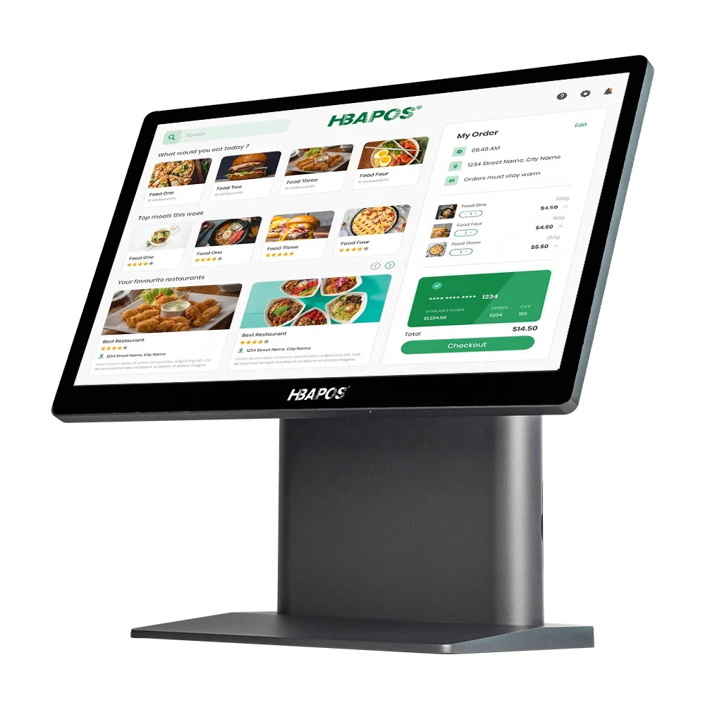 

ATV&UTVHBAPOS 15.6'' All-in-One POS Machine Aluminum Alloy Slim Touch Pos System for Restaurant