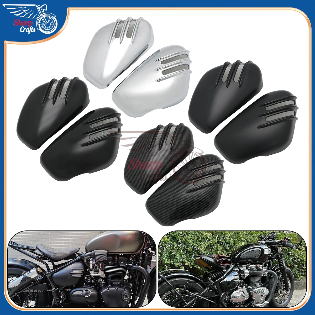 Motorcycle Accessories Battery Side Covers Fairing Protect Frame Cap For Triumph Bonneville Bobber Black Speedmaster 1200 17-23