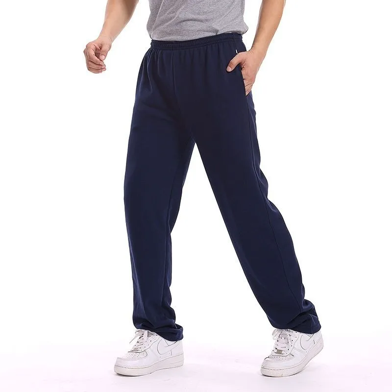 

Повседневные брюки для пожилых мужчин, свободные удобные широкие брюки, однотонная осенне-зимняя мода