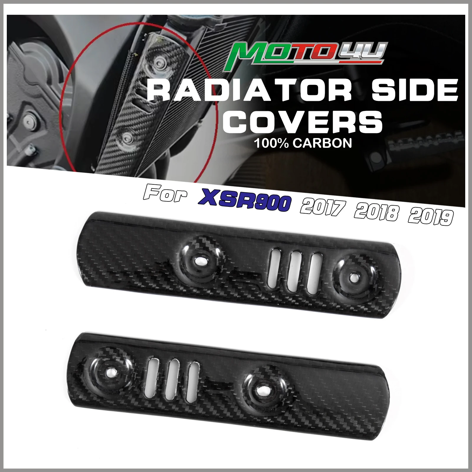 

Real Carbon Fiber Radiator Side Covers Left&Right Side Panels Motorcycle Accessories For YAMAHA XSR900 XSR 900 2017 2018 2019