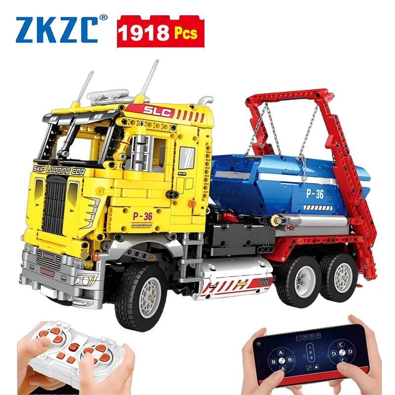 

ZKZC MOC Technical Power Engineering Vehicle Truck Building Blocks City loading Car Model Trucks Bricks Toys for Children Gifts