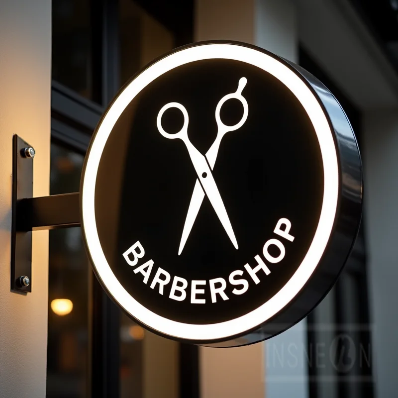 Custom Round Acrylic LED Light Box for Storefront Waterproof Double Sided Outdoor Business Signage Wall Mounted