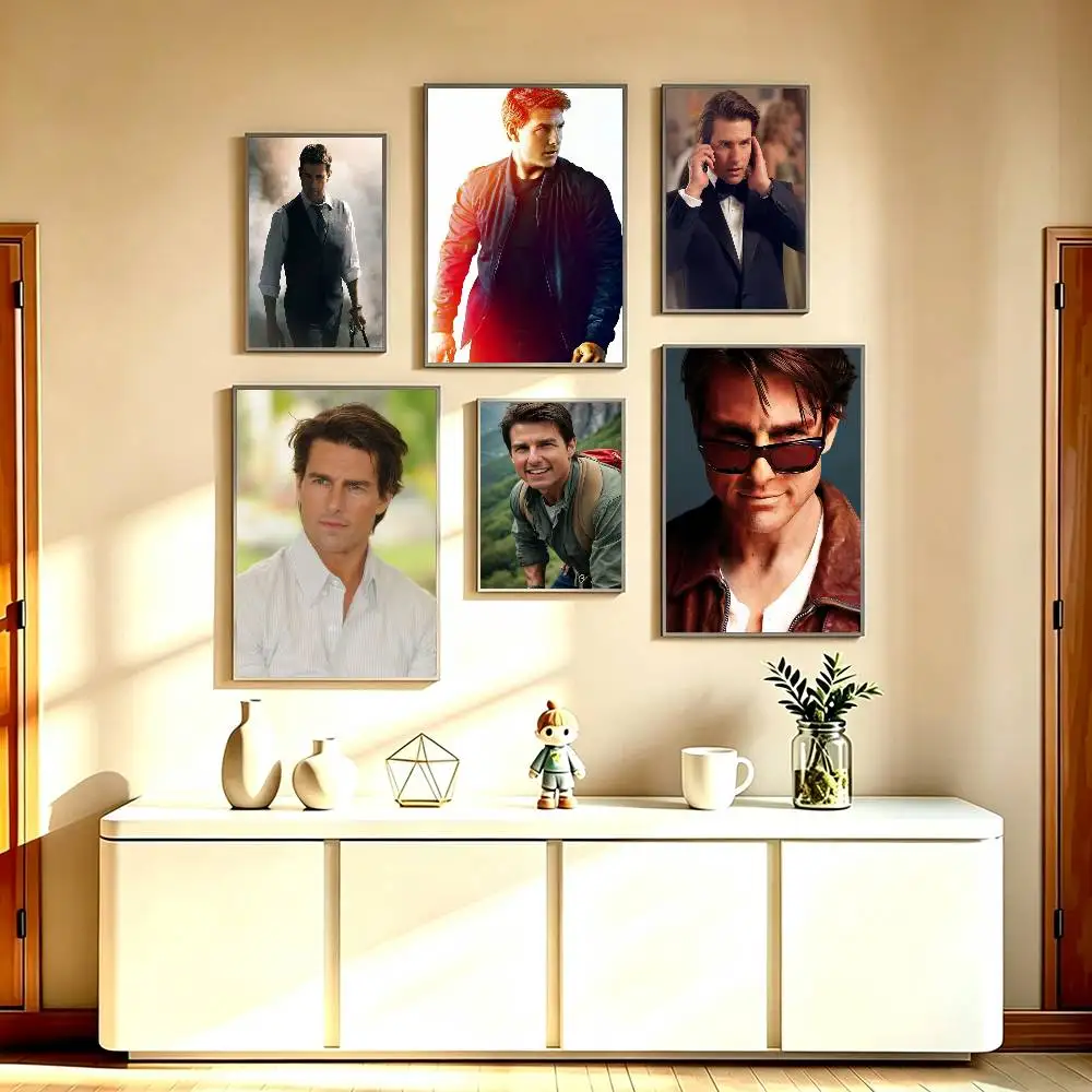 Famous Actor T-Tom Cruise-E Poster Waterproof Wall Art Sticker For Bar Living Room Vintage Decor High Quality Print Gift