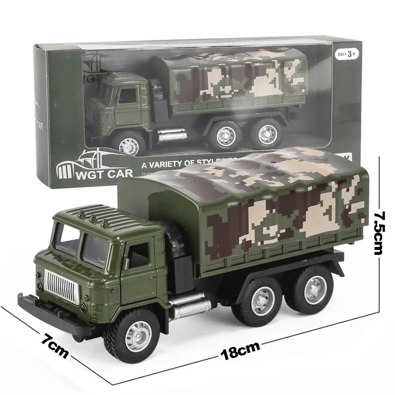 Alloy Toy Car Sound And Light Sound Effects Can Be Opened To Simulate Boy Toy Inertial Car Military Car Truck Model Gift B136