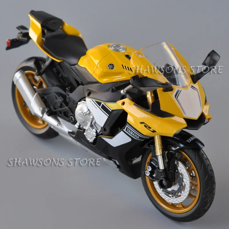 1:12 Scale Diecast Motorcycle Model Toys Yamaha YZF-R1 Sport Bike Miniature Replica Collectible