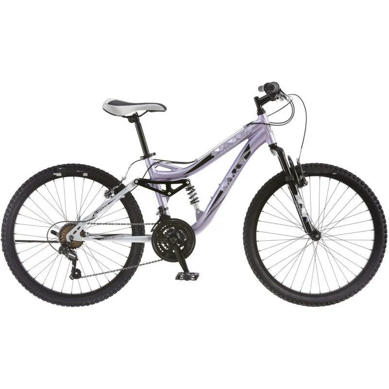 AQMongoose Maxim Girls Mountain Bike,24-Inch Wheels,Aluminum Frame,21-Speed Drivetrain,Lavender