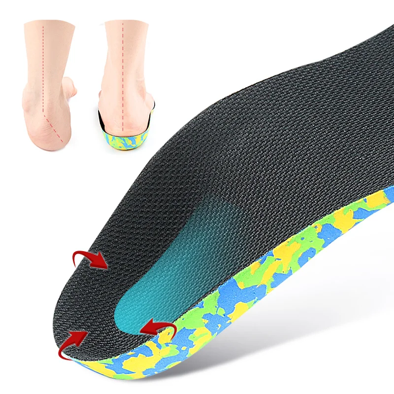 EVA Orthotic Insoles for Flat Feet - X/O Arch Support, Kids/Adults Shock-Absorbing for Sports & Daily Wear