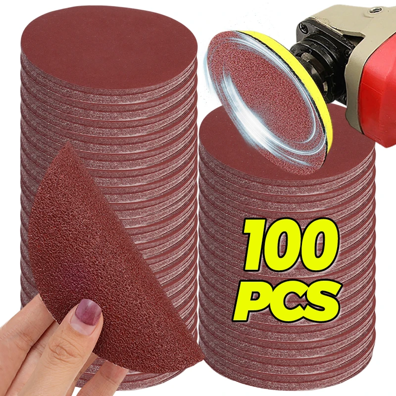 

100PC Sanding Discs Sandpaper Universal 8Hole Woodworking Metal Grinding Disc Abrasive Polishing Tool Round Sand Paper Wholesale