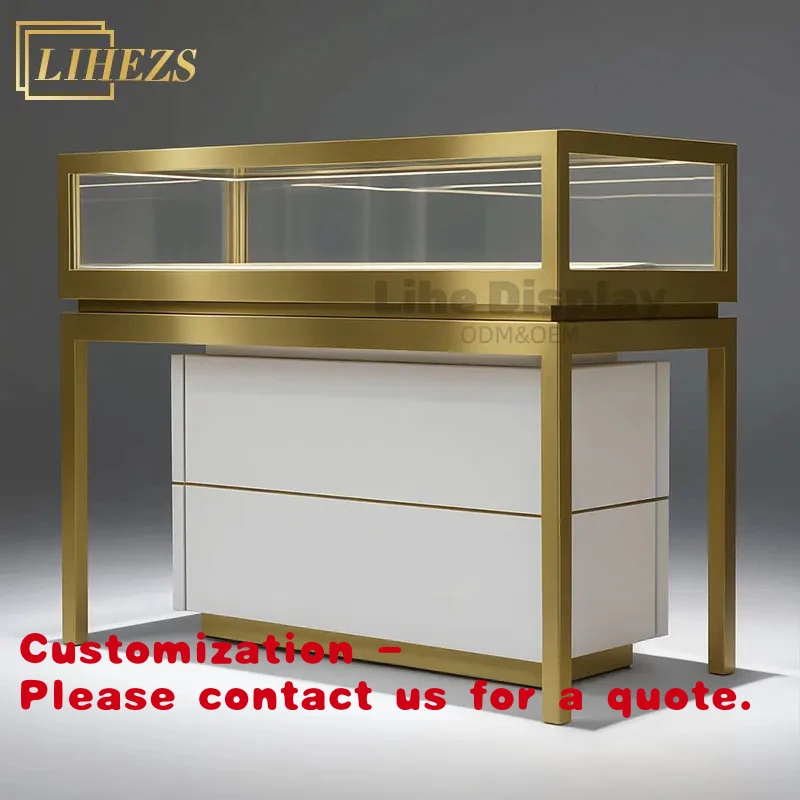 custom.Custom LED-Lit Glass Jewelry Showcase Cabinet Locks and Table Retail Store Display Counter