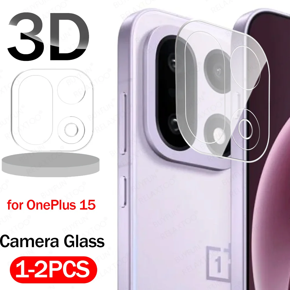 1–2 Stück transparenter 3D-HD-Kameraschutz für OnePlus 15 1+ 15 Objektiv, gehärtete Glasfolie, ultradünne hintere Objektiv-Anti-Kratz-Kappe