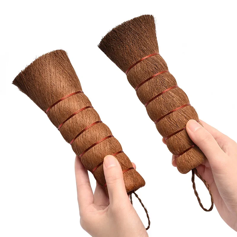 1pc Natural Pot Brush Large Dishwashing Brush Non-stick Oil Washing Pan Brushs Kitchen Hang Type Dish Cleaning Brush