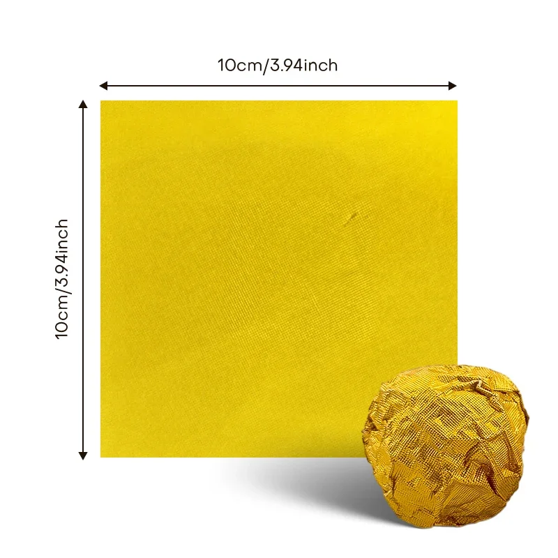 100PCS Gold-Color Tin Foil Wrapper Paper for DIY Chocolate and Sweets Candy Bar Packaging Wedding Gift Wrapping Paper Sheets