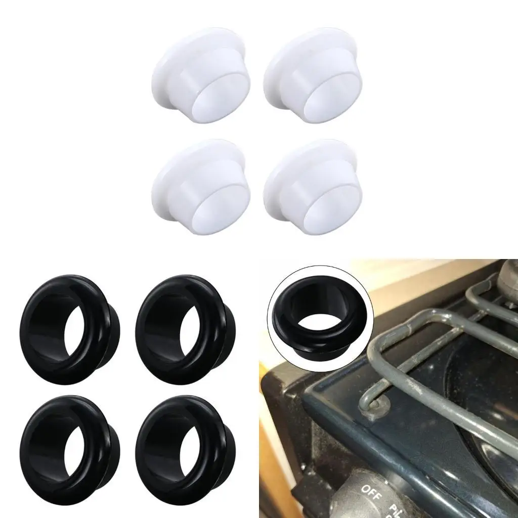 F1CF Rubber Stove Grate Grommets Heat Resistant & Scratches Proof Rubber Grommets set Quick Installation for Safe Cooking